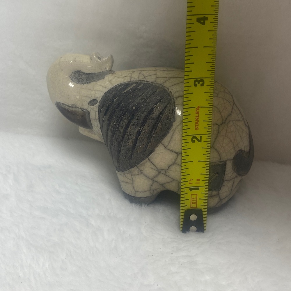 South African Raku Elephant Handmade Ceramic Elephant Collectible Crackle Glaze - Picture 11 of 15